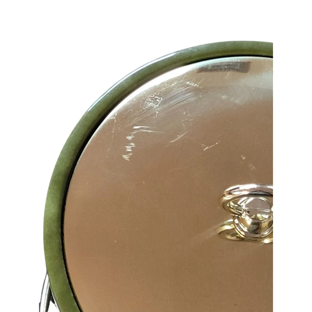 Vintage Ice Bucket padded vinyl green Tortoise MCM 70s Retro